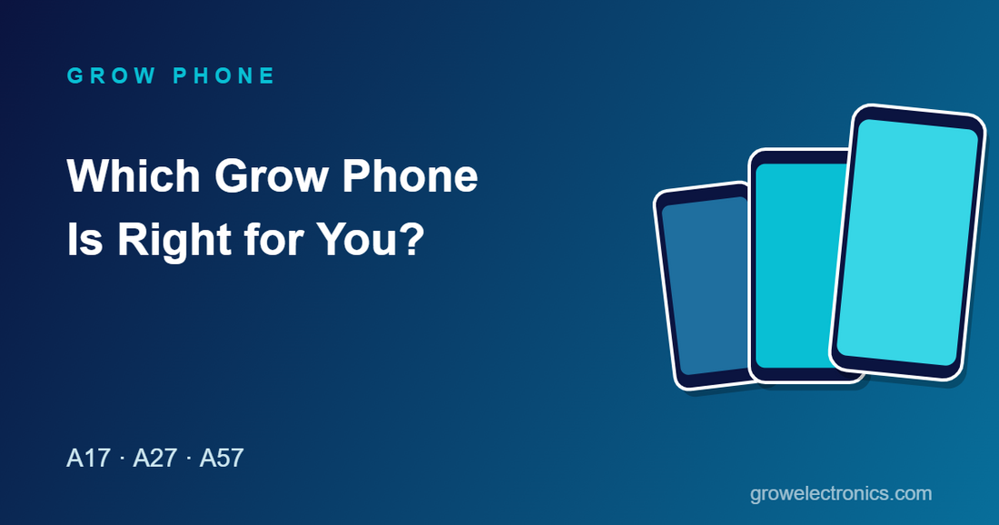 Three Grow Phone models side by side
