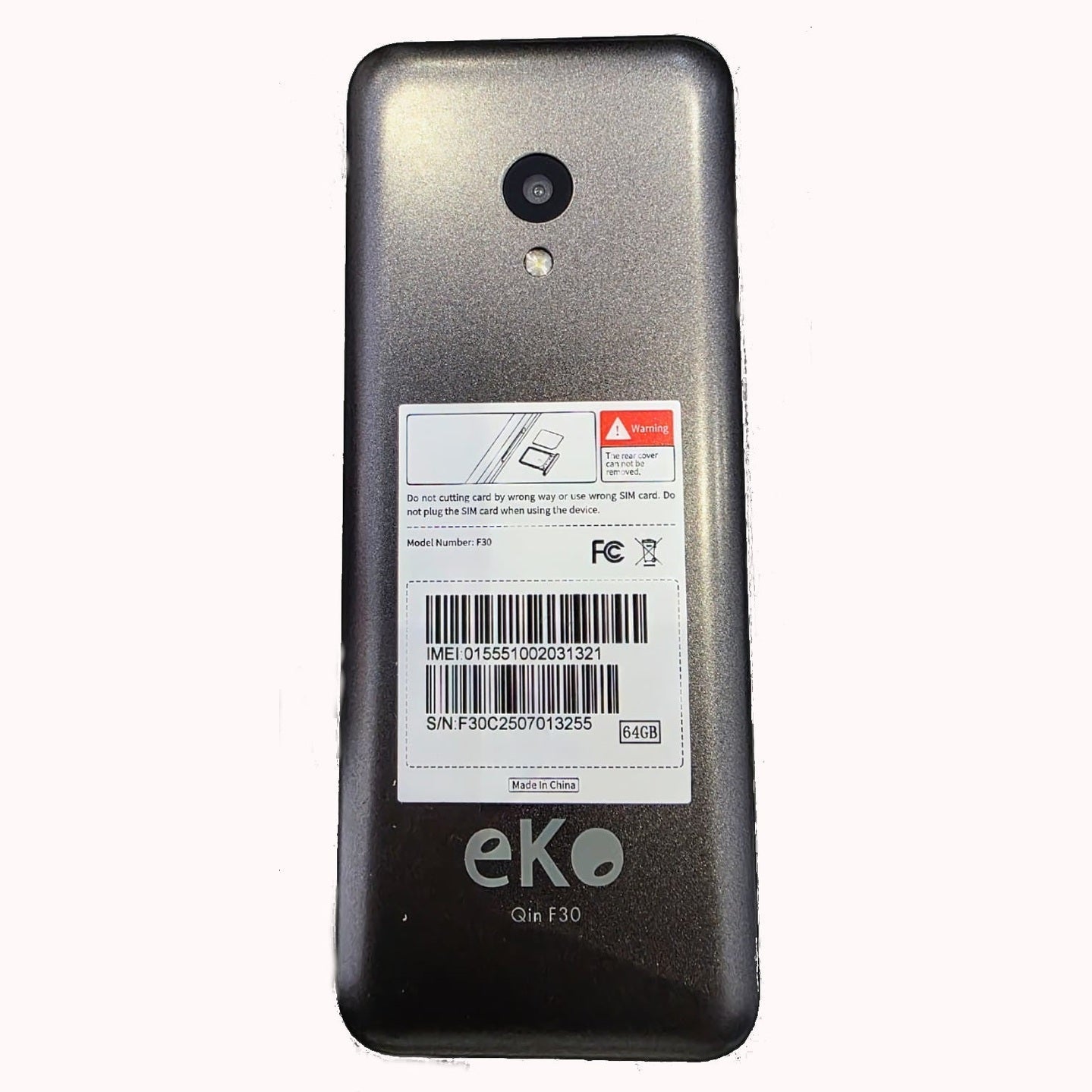 eKo F30 Kosher Bar Phone - Blue Version With Talk and Text Only