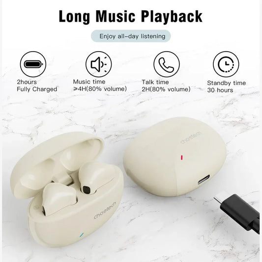 Choetech DNS Bluetooth low energy chip v5.3 Mini TWS Earphone (Skin Color)
