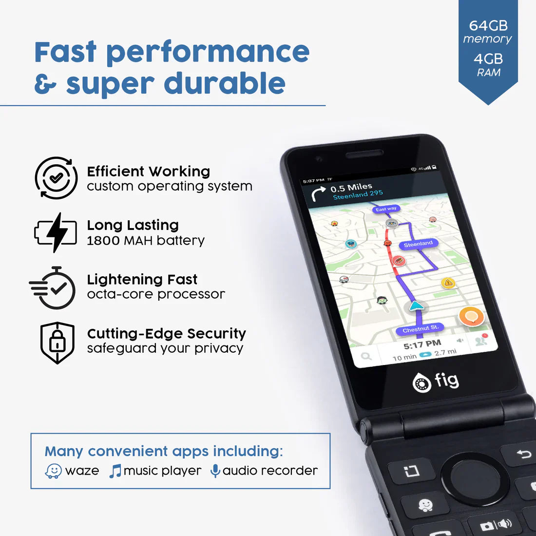 FIG ll Pro Kosher Flip Phone With Touch Screen and a 20 MP Camera