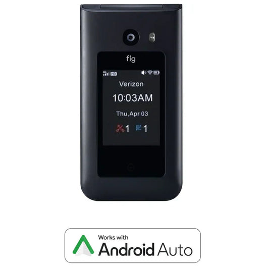 FIG Core Kosher Flip Phone With Talk & Text, Non-Touch Screen (With Android Auto)